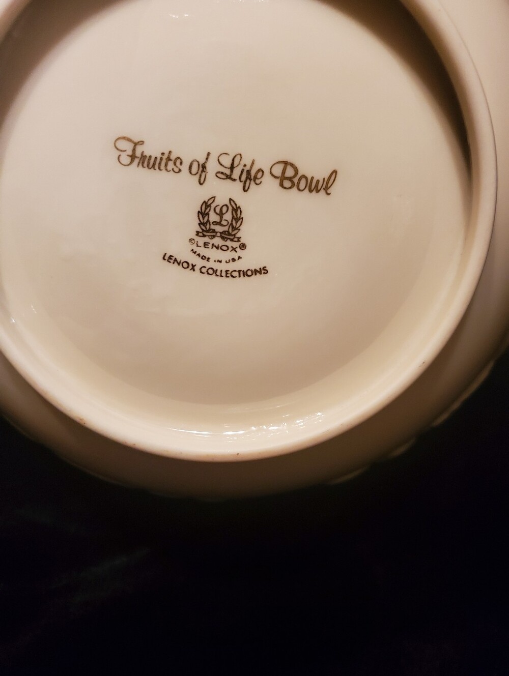 Vintage Lenox Fruits of Life 9" Vegetable Serving Bowl Embossed Fruit - Picture 4 of 5